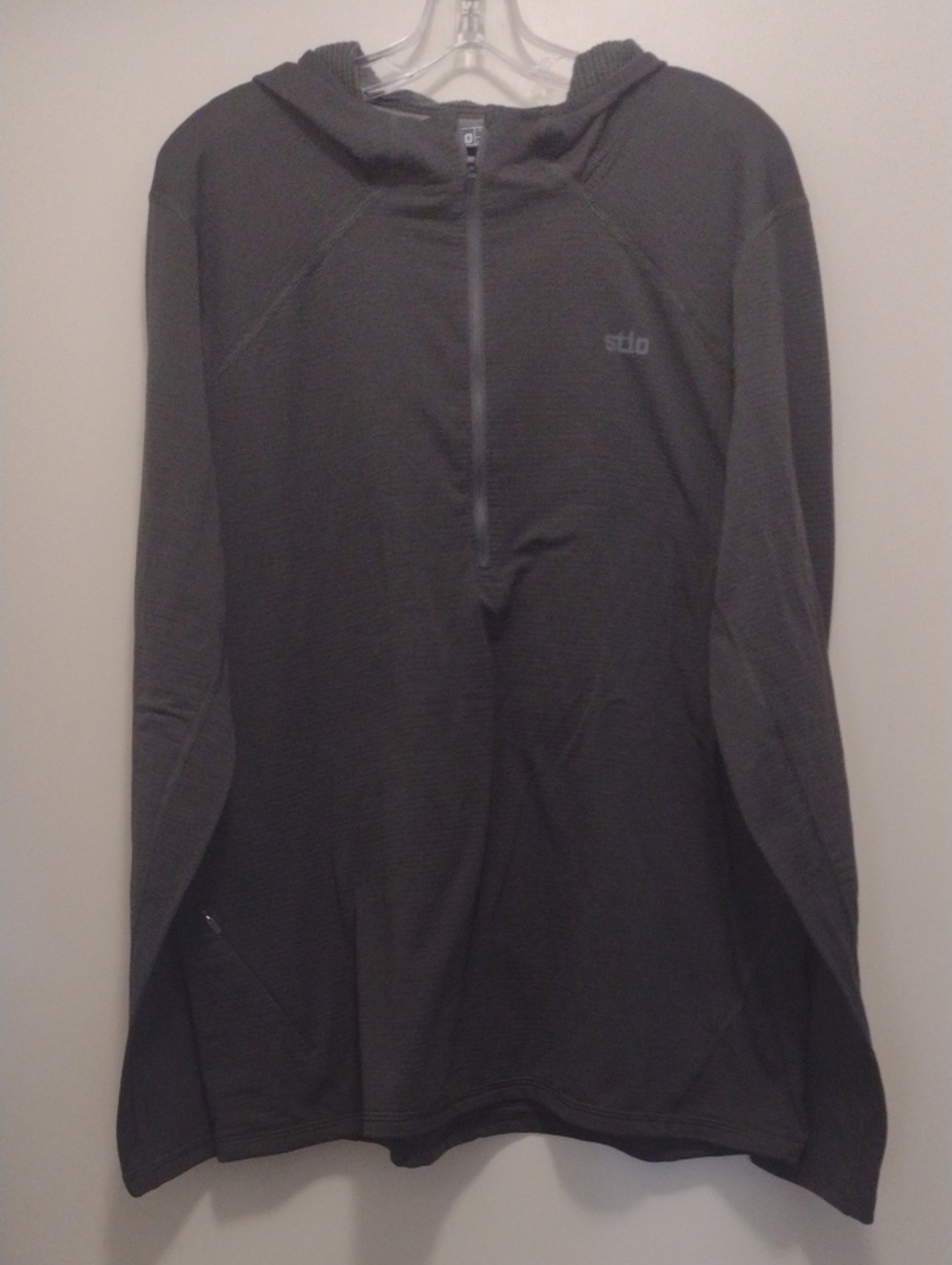 Stio Men's Brown Lightweight Half-Zip Hooded Pullover (J1280)